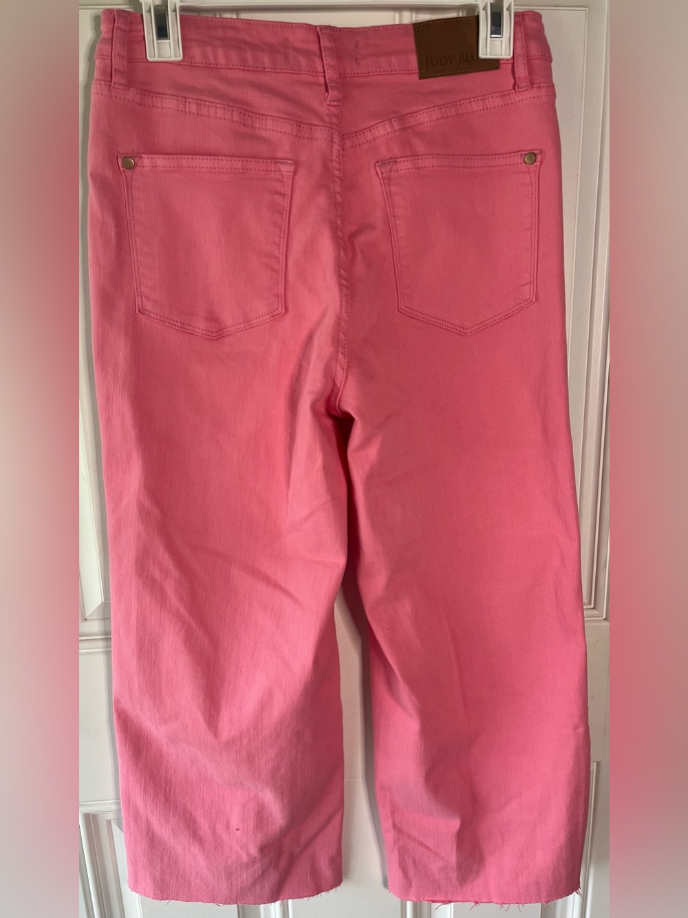 NEW Judy Blue Lisa High Rise Control Top Wide Leg Crop Jeans in Pink size 7/28 - Picture 8 of 11